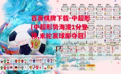 百赢棋牌下载-中超形(中超形势海港1分登顶,末轮赢球即夺冠!)